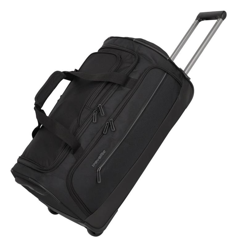 Travelite Crosslite Wheeled Duffle M Black taška + kosmetická taštička zdarma