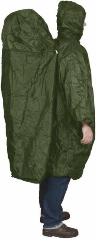 TravelSafe pláštenka s vreckom na batoh Poncho olivová L/XL