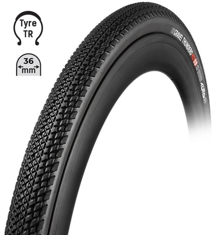 TUFO Plášť Gravel THUNDERO HD 700x36C, bezduš. črn