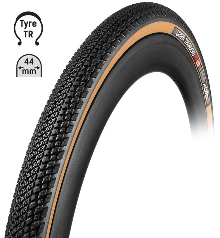 TUFO Plášť Gravel THUNDERO HD 700x44C,bezdušový čierna-béžová