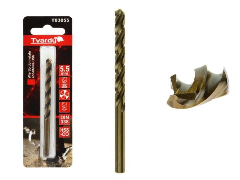 TVARDY HSS M35 5,5 mm vrták z kobaltového kovu