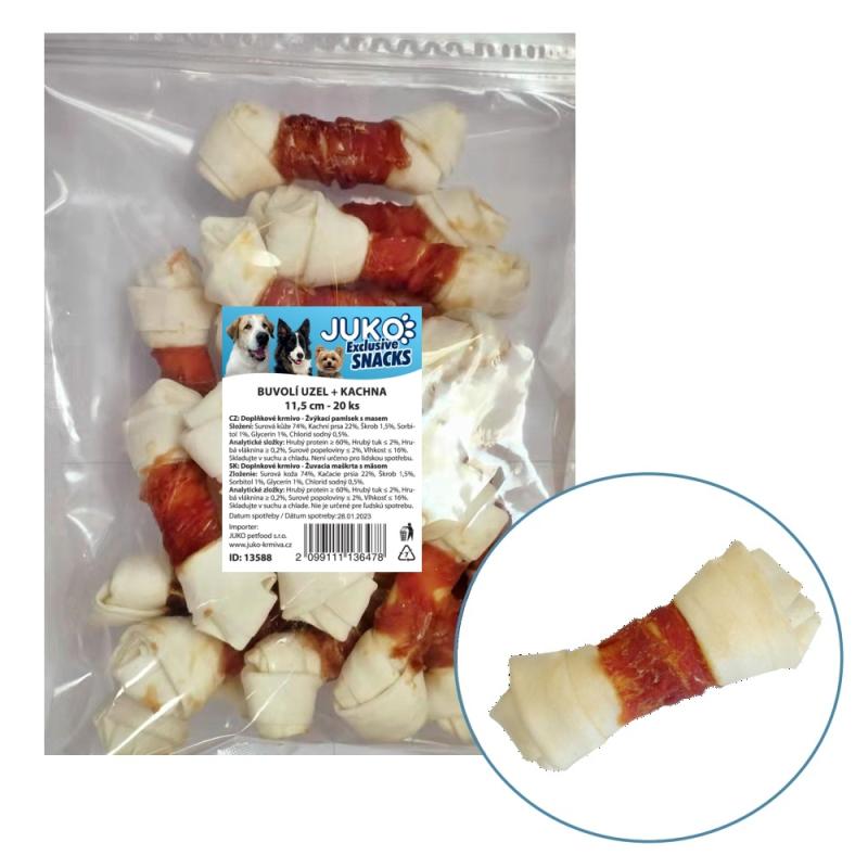 Uzel buvolí s kachním masem JUKO Snacks 11,5 cm (20 ks)