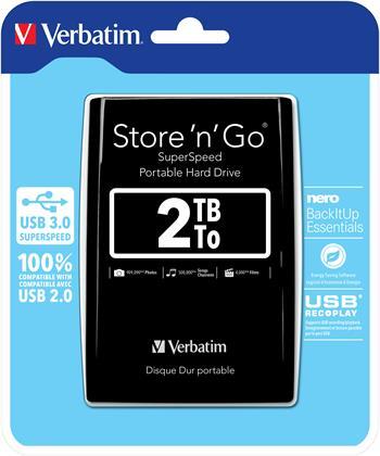 VERBATIM Storen Go 2,5" 2TB USB 3.0 černý