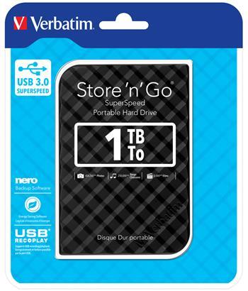 VERBATIM Storen Go 2,5" GEN2 1TB USB 3.0 černý