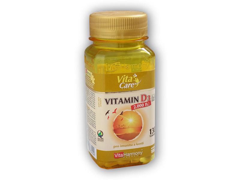 VitaHarmony Vitamín D3 2000 IU 50mcg 130 tobolek