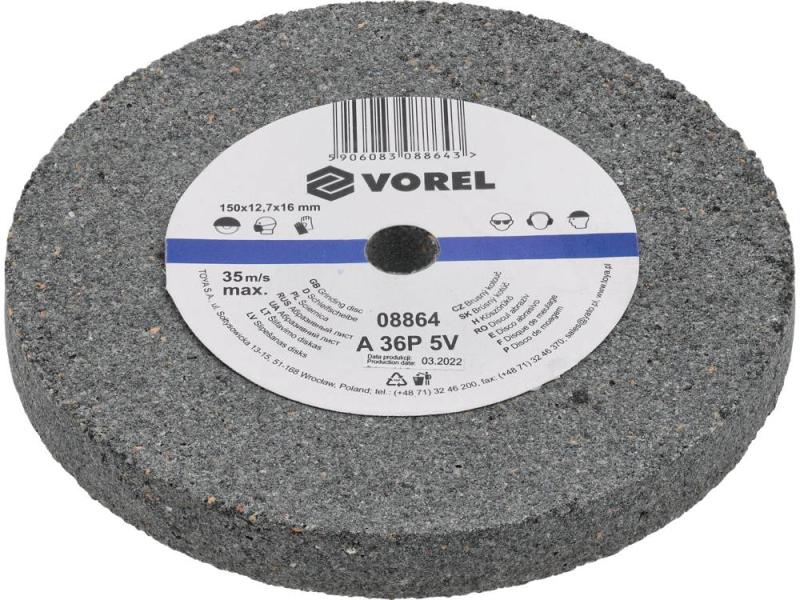 Vorel Kotouč brusný 150 x 12,7 x 16 mm hrubý do stolní brusky