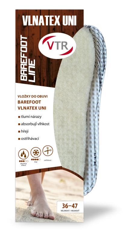VTR Vložky do bot Barefoot Vlnatex UNI 36-47