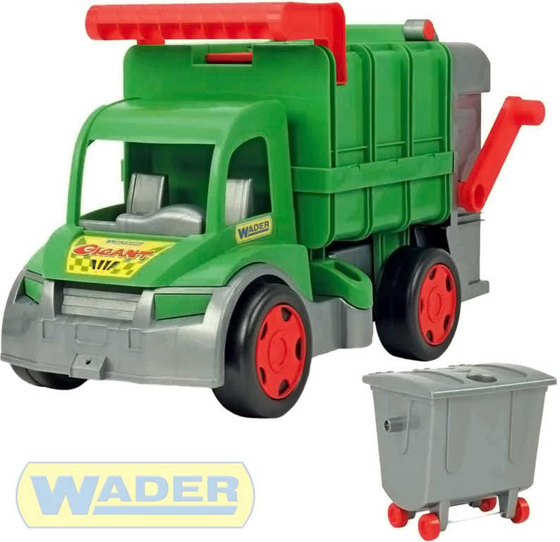 Wader Auto funkční Gigant popeláři 65cm zelený set s kontejnerem plast