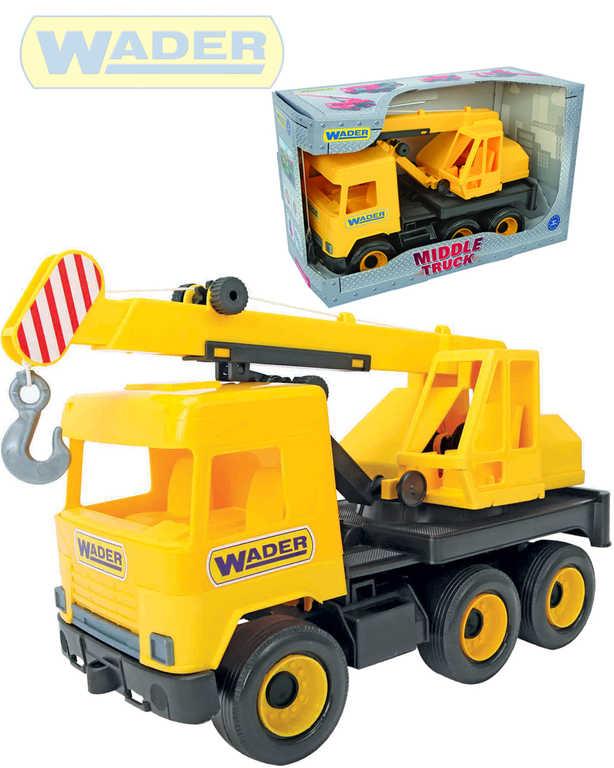 Wader Middle Truck auto jeřáb 38cm žluté plastové 32122