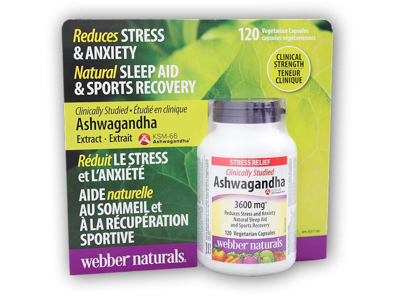 Webber Naturals Ashwagandha 3600 mg 120 kapslí