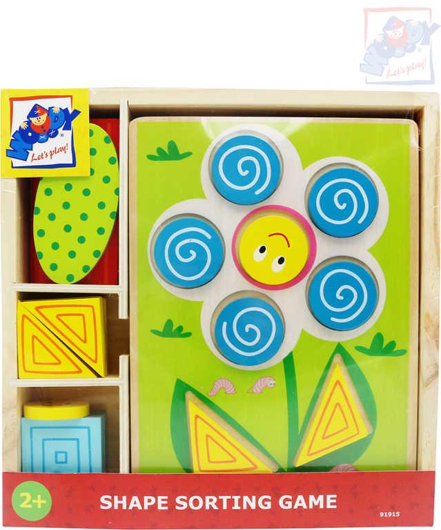 Woody DŘEVO Baby didaktická vkládačka set 10 destiček s vkládacími tvary