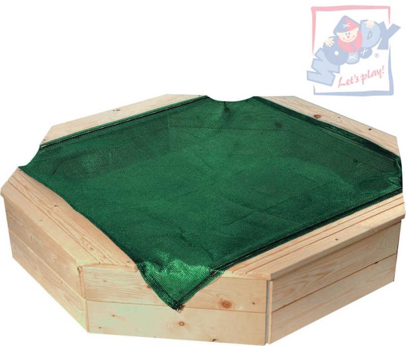 Woody DŘEVO Pískoviště s ochrannou plachtou natur 130x130x27cm