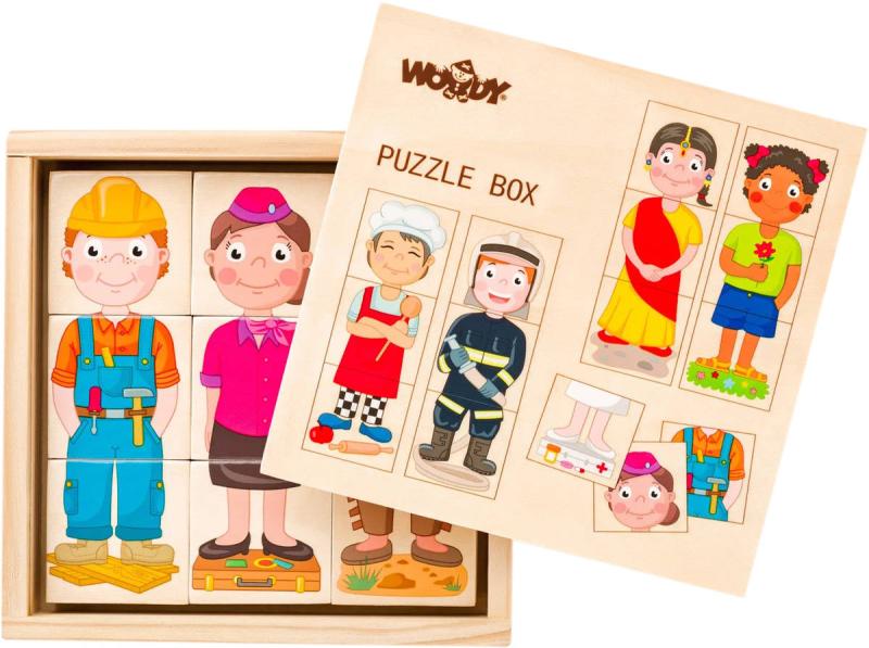Woody DŘEVO Puzzle skládačka Lidé a povolání (dřevěná hračka)