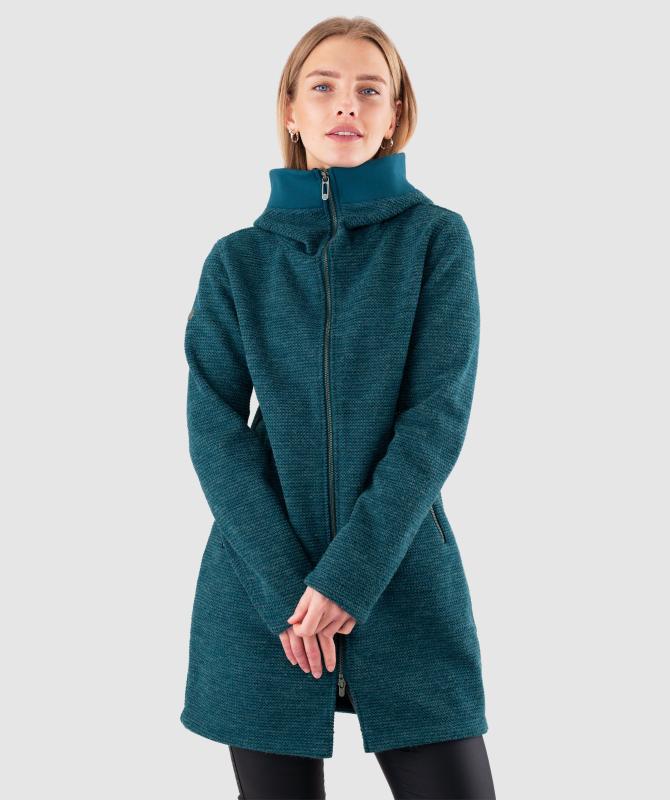 Woox Rajala Legion Blue dámsky Woolshellový kabát