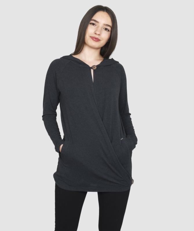 Woox Twister Ladies Hoodie Black kardigán