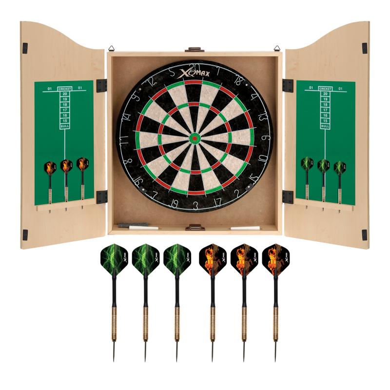 Xq Max Kabinet so sisalovým terčom a šípkami HOME WOODEN