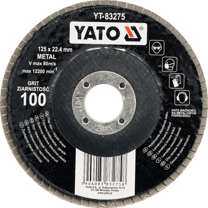 Yato Kotouč lamelový brusný na kov 125x22,4mm P60