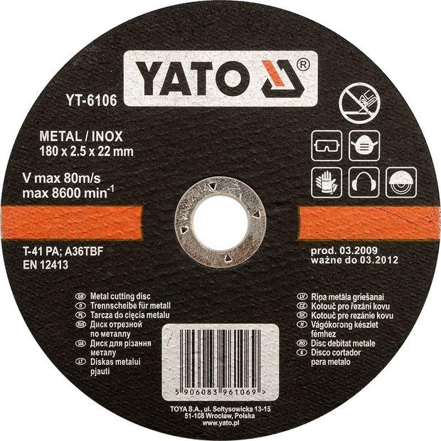 Yato Kotouč řezný na kov 125 x 22 x 2,5 mm INOX