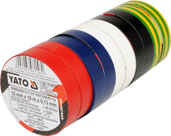 Yato Páska izolační 12 x 0,13 mm x 10 m barevná 10 ks