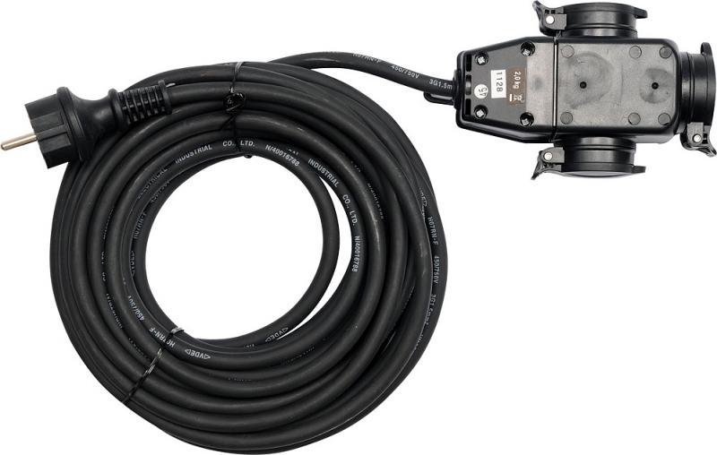 Yato Prodlužovací kabel s gumovou izolací 20m -3zásuvky