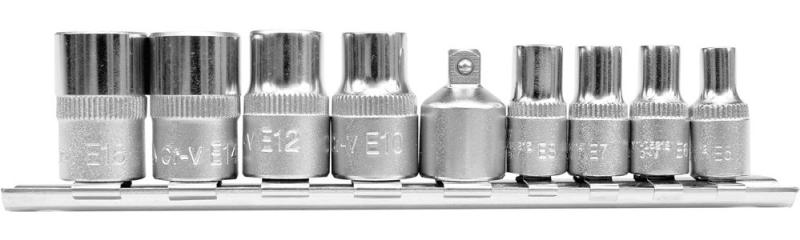 Yato Sada nástavců 1/4", 3/8" TORX 9 ks E5-E16