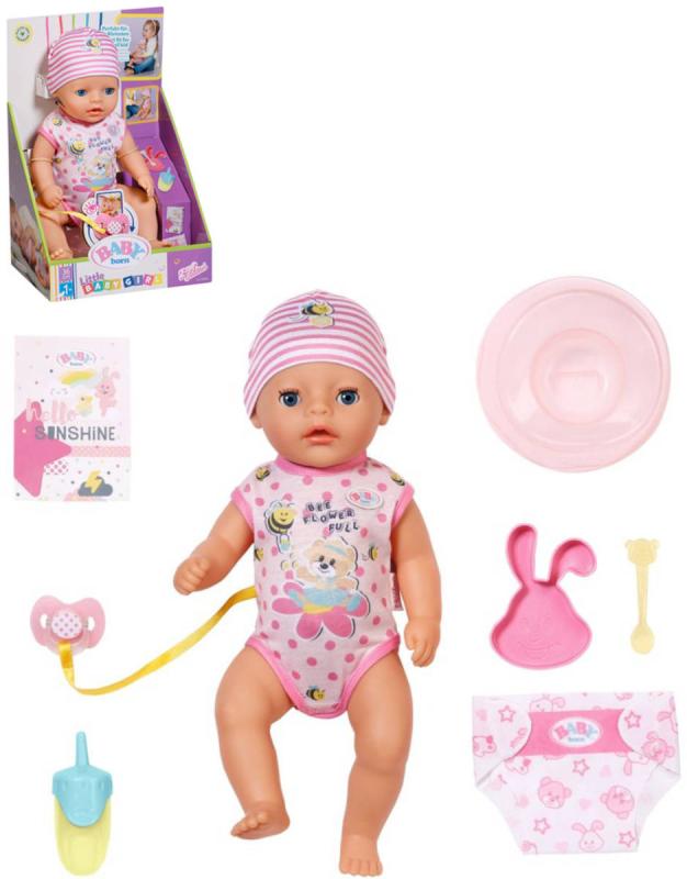 Zapf Creation ZAPF BABY BORN Little Panenka holčička 36cm miminko s funkcemi s doplňky