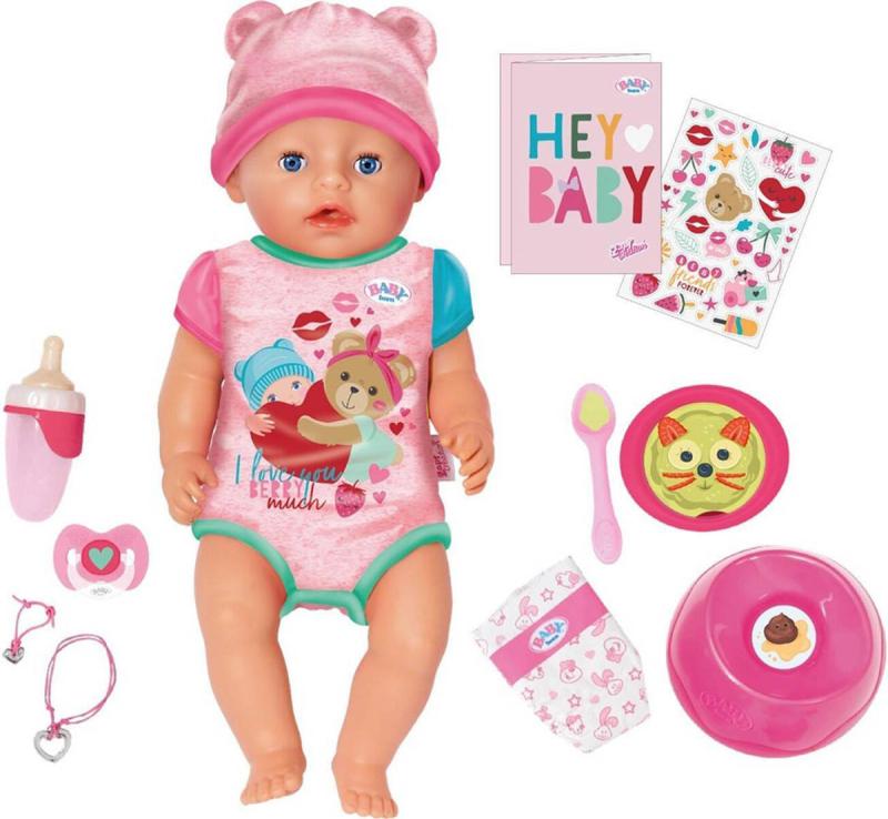 Zapf Creation ZAPF BABY BORN Panenka miminko Emma 43cm pije čůrá set s doplňky