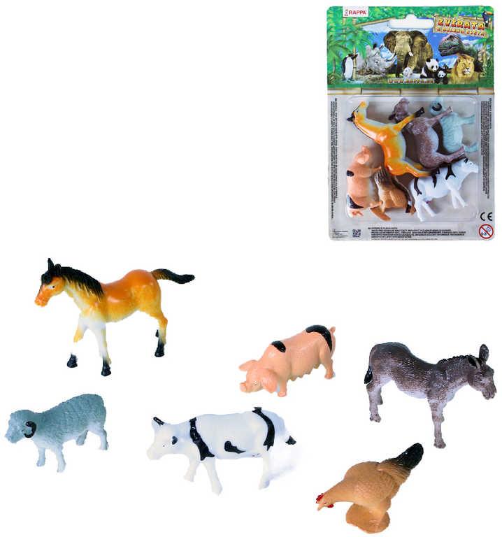 Zvířata domácí farma 5-6cm plastové figurky zvířátka set 6ks blistr